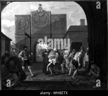 Das Roastbeef von Old England ("Das Tor von Calais"), 1748. Von William Hogarth (1697-1764), britischer Maler und Grafiker. Die Malerei Kontraste Englisch viel mit Französischen und schottischen Elend.. . Stockfoto