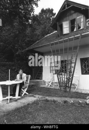 WH Auden (1907-1973) zu Hause. Das Bauernhaus in der Nähe von Wien Kirchstetten, Auden und Kallman 1958 gekauft und blieb den Sommer Haus bis zu auden's Tod im Jahr 1973. . . Stockfoto