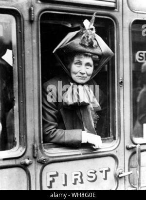 Frau (Emily) Emmeline Pankhurst, geboren Goulden, (1857-1928). Englische Frauenrechtlerin und Gründerin von Sozialen und Politischen Union. Der Genius der Shaw auf Seite 173. Stockfoto