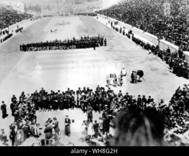 Eröffnung der ersten modernen Olympischen Spiele in Athen, 1896.. . . . . . Stockfoto