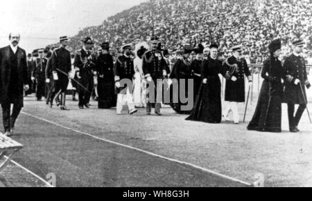 Königliche Prozession über Stadion, 1906 Olympische Spiele. . . Stockfoto