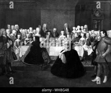 Der Kaiser Karl VI. (1685-1740) mit seiner Familie. Friedrich der Große von Nancy Mitford, Seite 90. Stockfoto