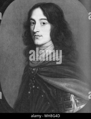 Portrait von Prince Rupert (1619-1682). Royalist Commander im Englischen Bürgerkrieg. Sohn von Friedrich V., König von Böhmen, und Elisabeth Stuart, der Tochter von James I und der Neffe von König Karl I. von England. Dieser Krieg ohne einen Feind von Richard Ollard, Seite 68. Stockfoto