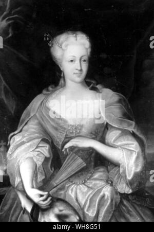 Maria Theresia, Erzherzogin von Österreich, als eine junge Frau (1717-1780). Der erste und einzige weibliche Leiter der Habsburger. Sie war Erzherzogin von Österreich und Königin von Ungarn und Böhmen und Lineal auf andere Gebiete, von 1740. Friedrich der Große von Nancy Mitford, Seite 88. . . . . Friedrich der Große von Nancy Mitford Seite 88. Stockfoto