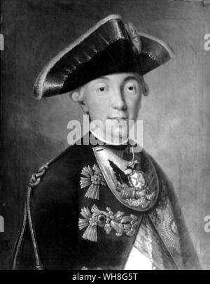 Portrait von Großherzog Peter Fedorovich (1728-1762), Peter III., Kaiser von Rußland, 1762. Großherzog Peter III die meisten seiner Zeit spielen mit seinem Spielzeug Soldaten. Er einst Gericht Kriegsgericht und eine Ratte, die gegessen hatten, zwei seiner Wachen gehängt. Die romanows durch Virginia Cowles, Seite 71. Stockfoto