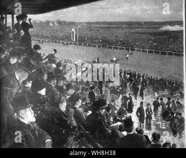 Flache Racing. Die Paris Grand Prix in Longchamp im Jahr 1900. Enzyklopädie des Pferdes Seite 152.. . . Stockfoto