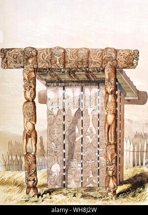 Denkmal für die Tochter von einem Maori chief. Von Darwin und der Beagle von Alan Moorhead, Seite 219. Stockfoto