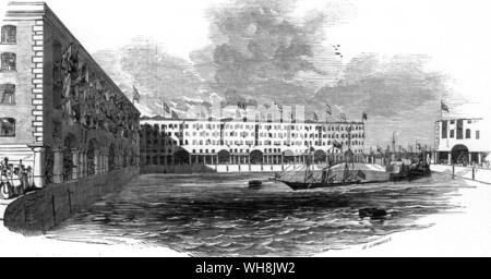 Prince Albert besucht Liverpool Docks 1846 Stockfoto