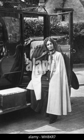 Frau Emmeline Pankhurst (1858-1928) Englische suffragette. Gründer des Sozialen der Frauen und die Politische Union 1903 Stockfoto