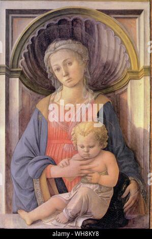 Filippo Lippi Madonna mit Kind und ein Gemälde, das duveen entführt aus dem Kaiser Friedrich Museum in Berlin und zu Kress verkauft Stockfoto