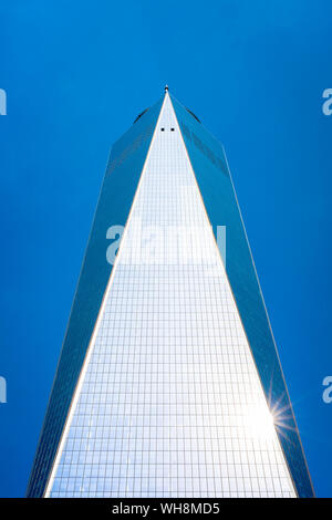 Freedom Tower New York, Blick auf 1 World Trade Center (Turm), Lower Manhattan Financial District, New York City, USA Stockfoto