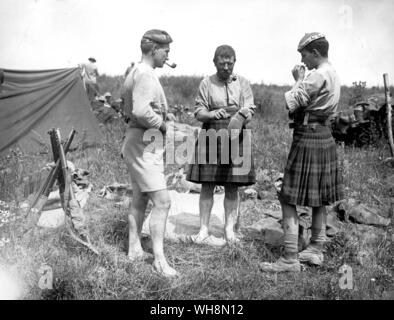 Südafrikanische Soldaten entspannen Sie sich nach dem Angriff auf in Delville Wood Juli 1916 Stockfoto