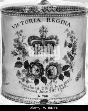 Queen Victoria Coronation Mug 1837 Stockfoto