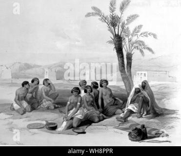 Slaves ruhen auf Korti, von David Roberts "Ägypten und Nubien Stockfoto
