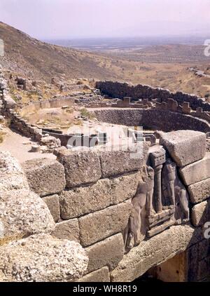 Royal Mykene. Die obere Grab Kreis innerhalb der Lion Gate Stockfoto