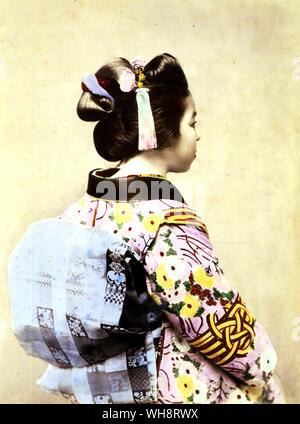 Eine japanische Frau in traditioneller Kleidung. 1900. Stockfoto