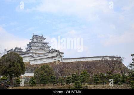 Himeji Schloss ist Wahrzeichen der historischen berühmten und Registriert als Weltkulturerbe bei der UNESCO. Im Himeji city, Hyogo Präfektur, Japan. Stockfoto