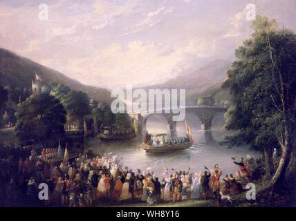 Queen Victoria Einschiffen am Loch Tay, 10. September 1842 Stockfoto