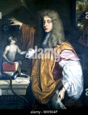 John Wilmot, zweite Earl of Rochester (1647-1680), der Notorischste der Wiederherstellung Rechen. Eine feine lyrische und satirische Dichter, dessen Arbeit ist unterschätzt worden, weil er von seinem Leben Der lechery und Saufen überschattet wurde, wilde Streiche und Schabernack, und Tod - Bett Buße. Stockfoto