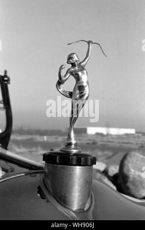 Die kühlerfigur von Mond, 8 Zylinder, Diana von 1925-28.. Stockfoto