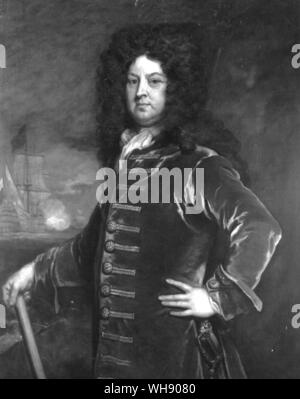 Admiral George Churchill, Bruder von Marlborough (1654-1710). Gemälde von Sir Godfrey Kneller Stockfoto