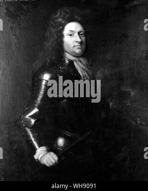 Godart, Baron van Reede-Ginckel, Earl of Athlone (1644-1703). Bis von Marlborough Anreise, der stellvertretende Kommandeur der Alliierten Armee, der fast erwischt worden war und unter Boufflers durch die Franzosen zerstört. Gemälde von Sir Godfrey Kneller Stockfoto