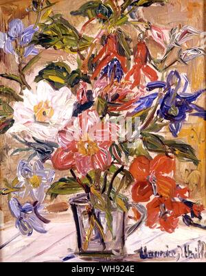Stillleben Blumen eine Vase mit Dahlien Stockfoto
