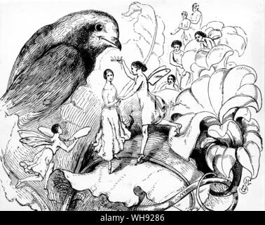 Thumbelina von einem unbekannten Künstler aus Erzählungen für die Jugend, 1847.. Stockfoto