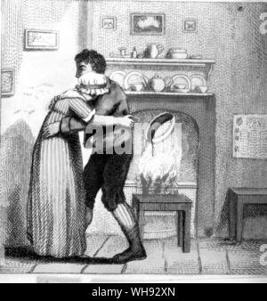 Kupferstiche von Frau in Dorset denken, bevor Sie sprechen oder Die Drei Wünsche 1809 Stockfoto