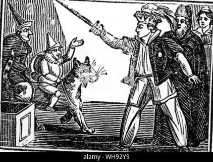 Holzschnitt aus einen Penny edition chapbook, die Geschichte des Gelben Zwerg, in Glasgow im Jahre 1852 gedruckt. Stockfoto