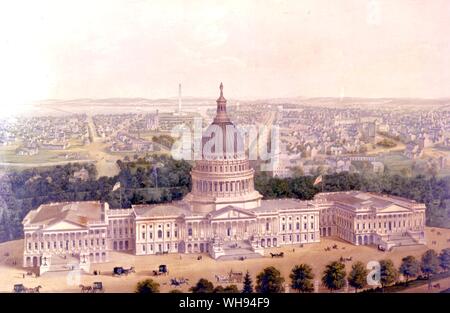 Artist Ansicht von Washington 1856 falsch als Denkmal wurde erst viele Jahre später beendet Stockfoto