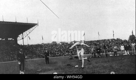 Jonni Myrra Javelin 1924 Olympische Spiele Paris Stockfoto