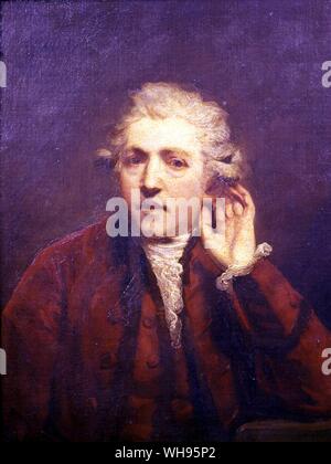 Britische Maler, Sir Joshua Reynolds wie ein Tauber, c 1775. Selbstportrait. Stockfoto