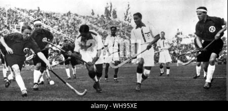 Hockey Indien gegen Deutschland finale Olympia Berlin 1936 Stockfoto