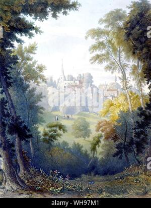 Anzeigen von Harrow, von der Ostseite der Park 1845 Stockfoto