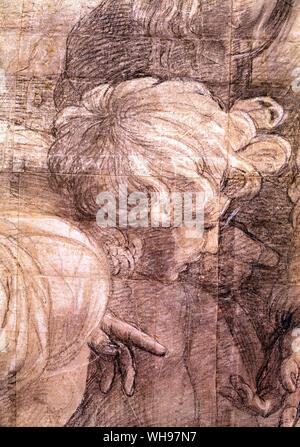 Cartoon von Raphael für die Schule von Athen Wandbild Vatikan Stockfoto