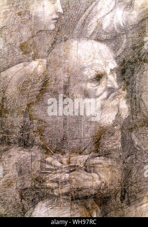 Cartoon von Raphael für die Schule von Athen Wandbild Vatikan Stockfoto