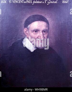 St Vincent de Paul 1580-1660 Französische Römisch-katholische Priester und Gründer der beiden gemeinnützigen Bestellungen von Dazarists 1625 und Schwestern von der Nächstenliebe 1634 Stockfoto