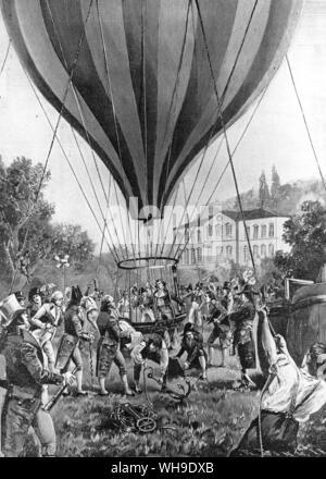 Am 16. September 1804, Humboldt's Freund Gay-Lussac machte eine bemerkenswerte solo Ballon aufstieg von Paris, um wissenschaftliche Beobachtungen, die in großer Höhe zu tragen. Er erreichte eine Höhe von 23.000 Fuß, also schlagen Humboldts eigene Welt höhenrekord am Chimborazo Stockfoto
