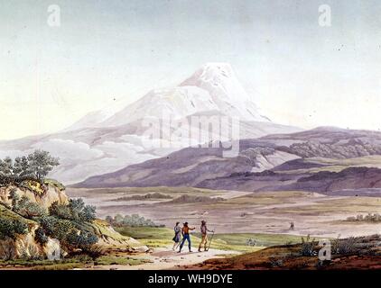 Blick auf den Cayambe, Mexiko. Eine von mehreren Bilder Humboldt von Freunden seines Bruders in Rom im Sommer 1805 in Auftrag gegeben wurde, seine Vues des Cordilleres zu veranschaulichen Stockfoto