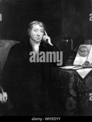 Edward Jenner (1749-1823), englischer Arzt, der die Impfung Pionierarbeit leistete. Stockfoto