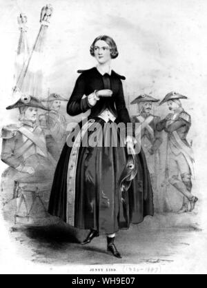 Jenny Lind (Johanna Maria) (1820-1887), schwedische Sopranistin und wurde unter der Leitung von P.T. Barnum. Stockfoto