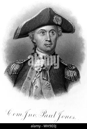 John Paul Jones (1747-1792), schottischer Amerikanische Marineoffizier in der Amerikanischen Revolution 1775 geboren. Stockfoto