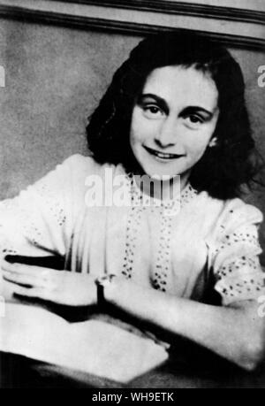 Anne Frank (Annelise Marie) (1929-1945). Deutsche tagebuchschreibers. Sie floh in die Niederlande mit ihrer Familie in 1933 die Verfolgung der Nazis zu entkommen. Stockfoto