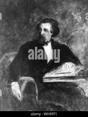 Charles Dickens (1812-1870), englischer Schriftsteller. Porträt von William Powell Frith. Stockfoto