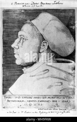 Martin Luther (1483-1546), deutscher Reformator der Christlichen Kirche, einer der Gründer des Protestantismus. Stockfoto