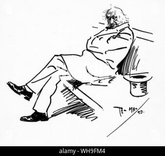 Zeichnung von William Ewart Gladstone (1809-1898). Die britischen liberalen Politiker, Premierminister wiederholt. Stockfoto