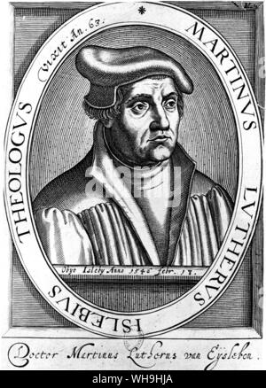 Martin Luther (1483-1546), deutscher Reformator der Christlichen Kirche, einer der Gründer des Protestantismus. Stockfoto