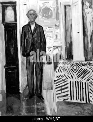 Selbstportrait von norwegischen Maler und Grafiker, Edvard Munch (1863-1944). Stockfoto