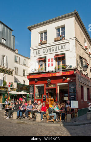 Le Consulat Restaurant und Cafe. Montmartre, Paris Stockfoto